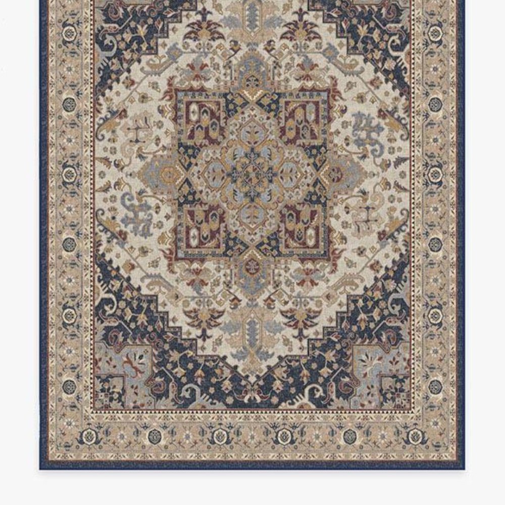 Ruggable Vintage Heriz Ivory Blue Rug (6x9) top only